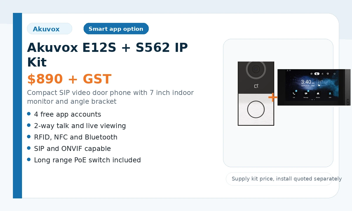 Akuvox E12S and S562 IP intercom kit